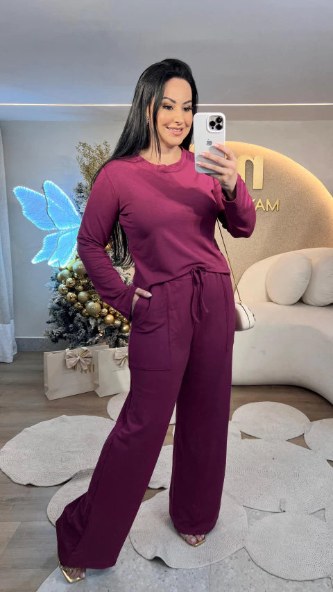 Conjunto moletim Sueli Manguinha Longa