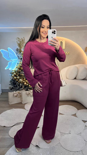 Conjunto moletim Sueli Manguinha Longa